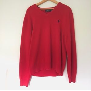 NWOT ✨ Men’s Polo Ralph Lauren Red Wool Sweater
